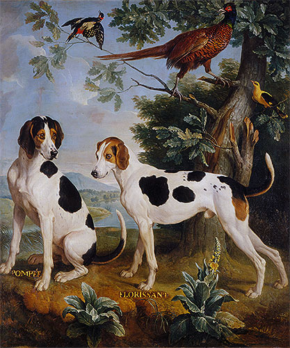 Pompée and Florissant, the Dogs of Louis XV, 1739 | Alexandre-François Desportes | Giclée Canvas Print