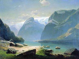 Lake in Mountains of Switzerland, 1866 by Alexey Savrasov | Canvas Print