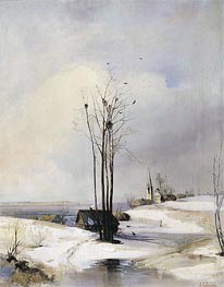 Early Spring. Thaw, 1880s by Alexey Savrasov | Canvas Print