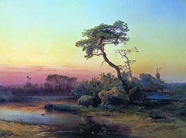 Landscape with a Pine | Alexey Savrasov | Painting Reproduction