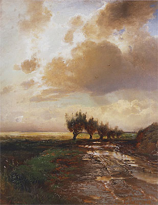 A Cart-Track (Country Road), 1873 | Alexey Savrasov | Giclée Leinwand Kunstdruck