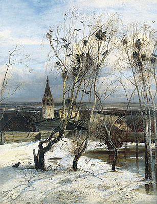 The Rooks Have Come, 1871 | Alexey Savrasov | Giclée Leinwand Kunstdruck