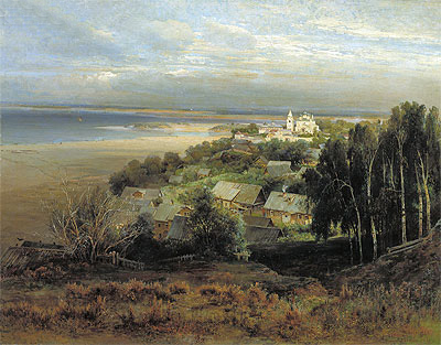 The Pechersk Monastery near Nizhny Novgorod, 1871 | Alexey Savrasov | Giclée Leinwand Kunstdruck