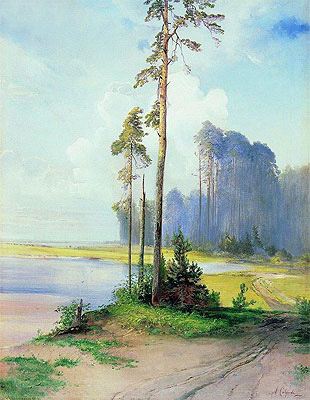 Sommerlandschaft. Kiefern, c.1880 | Alexey Savrasov | Giclée Leinwand Kunstdruck