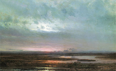Sunset Above Bogs, 1871 | Alexey Savrasov | Giclée Leinwand Kunstdruck