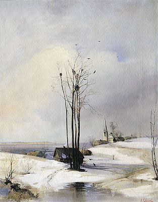 Early Spring. Thaw, 1880s | Alexey Savrasov | Giclée Canvas Print