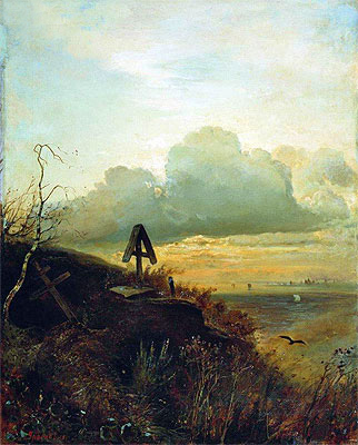 Tomb on Volga. Vicinities of Yaroslavl, 1874 | Alexey Savrasov