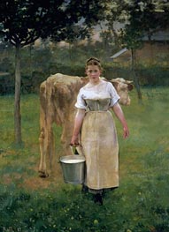 Manda Lametrie, Farm Girl, 1887 by Alfred Roll | Canvas Print