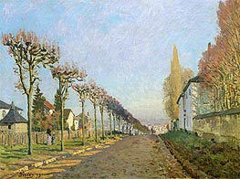 Rue de la Machine, Louveciennes, 1873 von Alfred Sisley | Leinwand Kunstdruck
