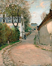 Straße in Ville-d'Avray, 1873 von Alfred Sisley | Leinwand Kunstdruck