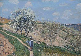 Spring in Bougival, c.1873 von Alfred Sisley | Leinwand Kunstdruck