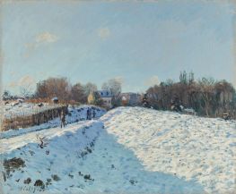 Schnee-Effekt in Louveciennes, 1874 von Alfred Sisley | Leinwand Kunstdruck