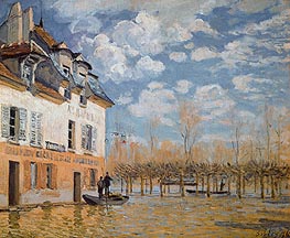 Alfred Sisley | The Boat in the Flood, Port-Marly | Giclée Canvas Print