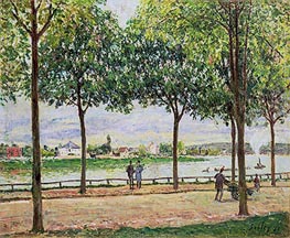 Street of Spanish Chestnut Trees by the River, 1878 von Alfred Sisley | Leinwand Kunstdruck