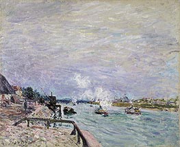 The Seine at Grenelle - Rainy Weather | Alfred Sisley | Painting Reproduction
