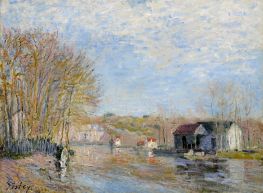 Hochwasser in Moret-sur-Loing, 1879 von Alfred Sisley | Giclée-Kunstdruck