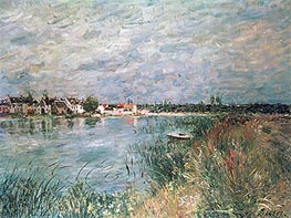 The River Banks at Saint-Mammes | Alfred Sisley | Painting Reproduction