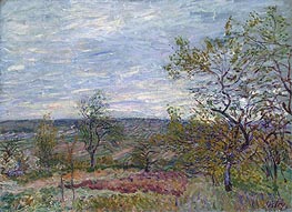 Windy Day at Veneux | Alfred Sisley | Painting Reproduction