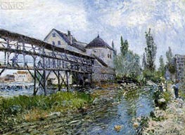 Die Provencher-Mühle in Moret, 1883 von Alfred Sisley | Giclée-Kunstdruck