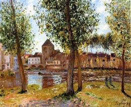 Poplars at Moret-sur-Loing, August Afternoon | Alfred Sisley | Painting Reproduction