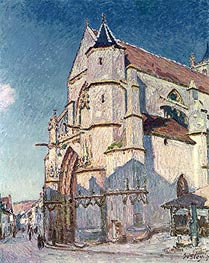 Die Kirche in Moret, 1894 von Alfred Sisley | Leinwand Kunstdruck