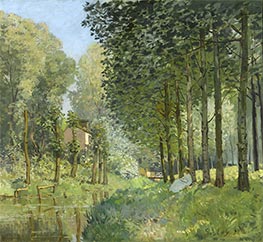 Rest along the Stream. Edge of the Wood, 1878 by Alfred Sisley | Canvas Print