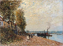 Steam Boats on Loing at Saint-Mammes (The Tugboat) | Alfred Sisley | Painting Reproduction