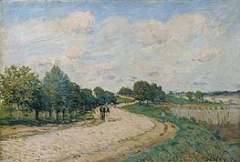 The Road to Mantes, 1874 von Alfred Sisley | Leinwand Kunstdruck