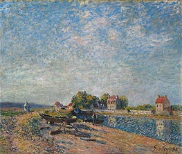 Saint-Mammès, Canal du Loing, 1885 von Alfred Sisley | Leinwand Kunstdruck