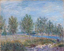 Poplars on a River Bank | Alfred Sisley | Painting Reproduction