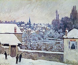 Winter in Louveciennes, 1876 von Alfred Sisley | Leinwand Kunstdruck