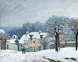 Alfred Sisley | The Place du Chenil at Marly-le-Roi, Snow | Giclée Canvas Print