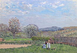 Children Playing in the Meadow | Alfred Sisley | Painting Reproduction