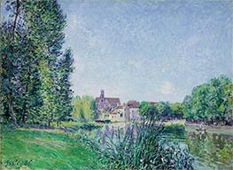Der Fluss Loing und die Kirche von Moret-sur-Loing | Alfred Sisley | Gemälde Reproduktion