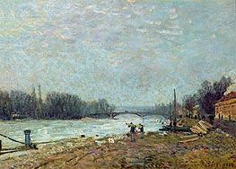 After the Thaw (Seine at Suresnes Bridge), 1880 von Alfred Sisley | Leinwand Kunstdruck