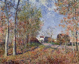 A Corner of the Woods at Sablons (Road to the Golden Woods) | Alfred Sisley | Gemälde Reproduktion
