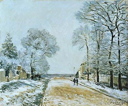 The Road, Snow Effect, Marly-le-Roi, 1876 von Alfred Sisley | Leinwand Kunstdruck