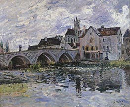 The Bridge of Moret-sur-Loing, 1887 by Alfred Sisley | Canvas Print