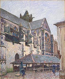 The Church at Moret in the Rain, 1894 von Alfred Sisley | Leinwand Kunstdruck
