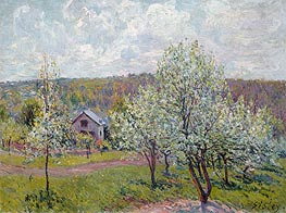 Spring in the Environs of Paris, Apple Blossom | Alfred Sisley | Painting Reproduction