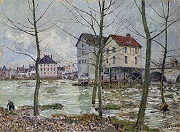 The Mills of Moret - Winter, 1890 von Alfred Sisley | Leinwand Kunstdruck