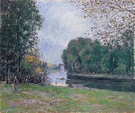 A Turn of the River Loing, Summer, 1896 von Alfred Sisley | Leinwand Kunstdruck