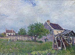 The Old Cottage at Sablons, 1885 von Alfred Sisley | Leinwand Kunstdruck