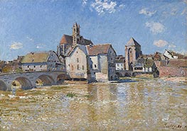 The Bridge at Moret - Morning of April, 1888 by Alfred Sisley | Canvas Print