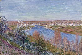 Alfred Sisley | The Village of Champagne at Sunset - April | Giclée Canvas Print