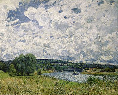 Alfred Sisley、セーヌ河、希少画集画、新品高級額、額装付 Alfred Sisley、セーヌ河、希少画集画、新品高級額、額装付、状態良好