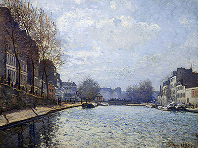 View of the Canal St. Martin, 1870 | Alfred Sisley | Giclée Leinwand Kunstdruck