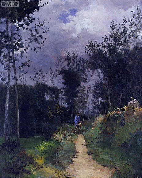 Feldhüter im Wald von Fontainebleau, c.1870 | Alfred Sisley | Giclée Leinwand Kunstdruck