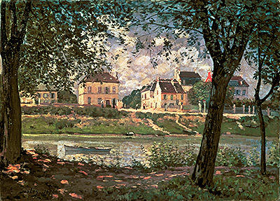 Villeneuve-la-Garenne (Village on the Seine), 1872 | Alfred Sisley | Giclée Leinwand Kunstdruck