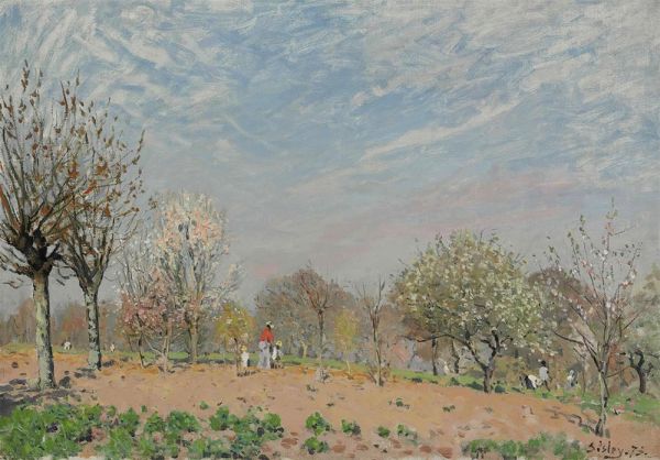 Apple Trees in Flower, Spring Morning, 1873 | Alfred Sisley | Giclée Canvas Print